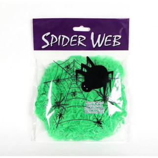 Павутина з павуками на Хелловін 13650 салатова 20 г 2 павука - Інтернет-магазин спільних покупок ToGether