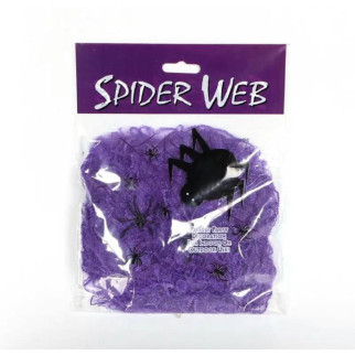 Павутина з павуками на Хелловін 13652 фіолетова 20 г 2 павука - Інтернет-магазин спільних покупок ToGether