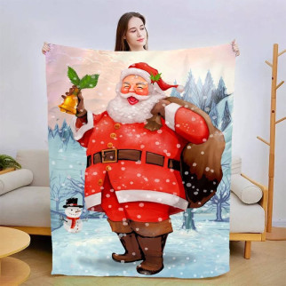 Плед 3D новорічний Санта Клаус 3082_B 13834 135х160 см - Інтернет-магазин спільних покупок ToGether