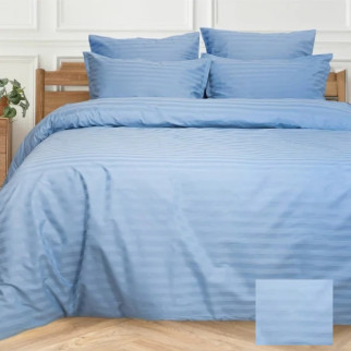 Постільна білизна євро Tiare Сатин Stripe 88-E 220х200 см блакитна - Інтернет-магазин спільних покупок ToGether