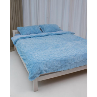 Постільна білизна плюшева двоспальна Dushka Home 20716 180х215 см блакитна - Інтернет-магазин спільних покупок ToGether