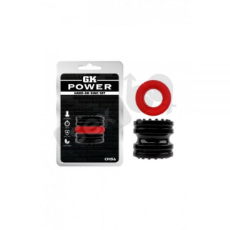 Ерекційне кільце чорне/червоне GK Power Hard-On Ring Set Chisa - Інтернет-магазин спільних покупок ToGether