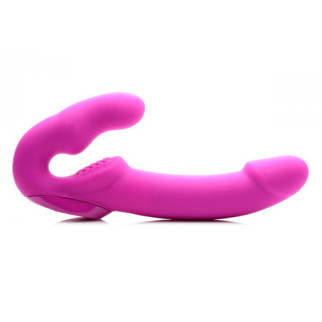 Безремневий страпон з вібрацією Strap U, силіконовий, рожевий, 24.7 х 4 см - Інтернет-магазин спільних покупок ToGether