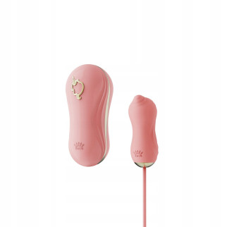 Набір 2в1 Zalo — UNICORN Pink, віброяйце + вакуумний стимулятор - Інтернет-магазин спільних покупок ToGether