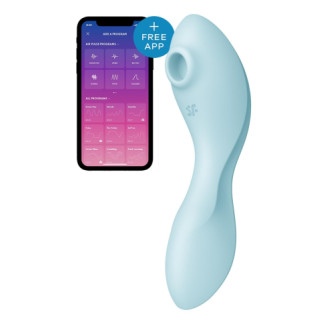 Вакуумний смарт-стимулятор із вібрацією Satisfyer Curvy Trinity 5 (Blue), керування зі смартфона - Інтернет-магазин спільних покупок ToGether