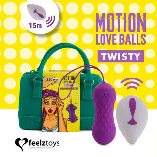 Вагінальні кульки з масажем і вібрацією FeelzToys Motion Love Balls Twisty з пультом ДК, 7 режимів - Інтернет-магазин спільних покупок ToGether