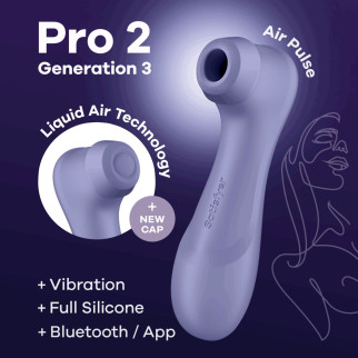 Вакуумний кліторальний стимулятор Satisfyer Pro 2 Generation 3 with Liquid Air Connect App Lilac - Інтернет-магазин спільних покупок ToGether