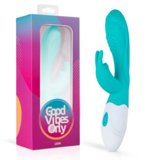 GVO003 Вібратор-кролик Leda Good Vibes Only, силіконовий, блакитний, 20 х 3.2 см - Інтернет-магазин спільних покупок ToGether