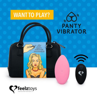 Вібратор в трусики FeelzToys Panty Vibrator Pink з пультом ДК, 6 режимів роботи, сумочка-чохол - Інтернет-магазин спільних покупок ToGether