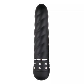 Міні-вібратор з рельєфом та стразами Love Diamond Vibrator Black - Інтернет-магазин спільних покупок ToGether