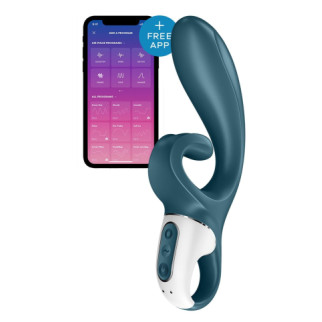 Смартвібратор-кролик Satisfyer Hug Me Bluegrey, 2 мотори, діаметр 4,2см, широка кліторальна частина - Інтернет-магазин спільних покупок ToGether