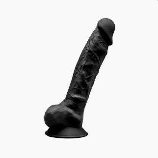 Фалоімітатор SilexD Vetus Black (MODEL 1 size 8in), двошаровий, силікон + Silexpan, діаметр 4,2см - Інтернет-магазин спільних покупок ToGether