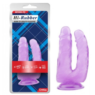 Фалоімітатор подвійний на присосці фіолетовий Chisa Hi-Rubber 7.9 - Інтернет-магазин спільних покупок ToGether