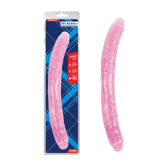Фалоімітатор двосторонній рожевий Chisa Hi-Rubber 18 INCH - Інтернет-магазин спільних покупок ToGether