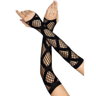Довгі мітенки Leg Avenue Faux wrap net arm warmers One size Black, велика сітка - Інтернет-магазин спільних покупок ToGether