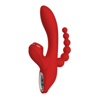 Потрійний вібратор з вакуумною стимуляцією Dream Toys RED REVOLUTION ANNA - Інтернет-магазин спільних покупок ToGether