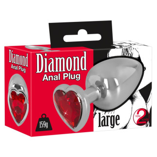 Анальний металевий затор з каменем Diamond Butt Plug large - Інтернет-магазин спільних покупок ToGether