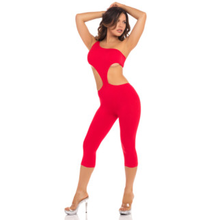 Комбінезон ONE SHOULDER CROPPED CATSUIT RED, S/M - Інтернет-магазин спільних покупок ToGether