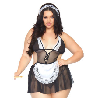 Комплект нижньої білизни Leg Avenue Roleplay Fantasy French Maid Black/White 1X\2X - Інтернет-магазин спільних покупок ToGether