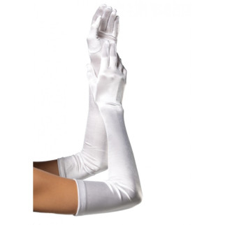 Рукавички One Size Extra Long Opera Length Satin Gloves від Leg Avenue, білі - Інтернет-магазин спільних покупок ToGether