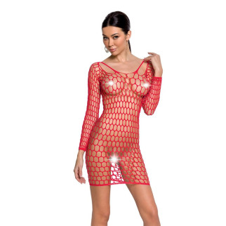 Бодістокінг-сукня з глибоким коміром Passion BS093 red, довгі рукави - Інтернет-магазин спільних покупок ToGether