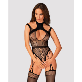 Ажурний бодістокінг з отворами Obsessive Bodystocking G327 black S/M/L, чорний, комбінезон, з доступ - Інтернет-магазин спільних покупок ToGether