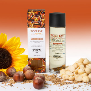 Масажна олія EXSENS Tiger Eye Macadamia (захист з тигровим оком) 100мл, натуральна - Інтернет-магазин спільних покупок ToGether