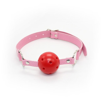 Кляп DS Fetish, червона кулька на рожевому ремінці - Інтернет-магазин спільних покупок ToGether