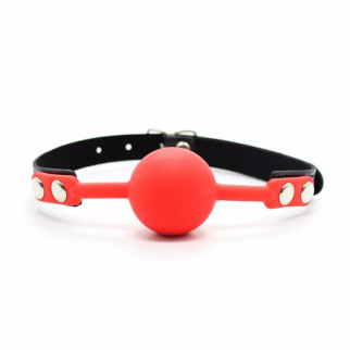 Кляп силіконовий, червона кулька, чорні ремінці, діаметр 4 см - Інтернет-магазин спільних покупок ToGether
