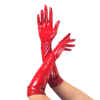Глянсові вінілові рукавички Art of Sex - Lora, розмір S, колір Червоний - Інтернет-магазин спільних покупок ToGether