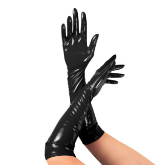 Глянсові вінілові рукавички Art of Sex - Lora, розмір S, колір Чорний - Інтернет-магазин спільних покупок ToGether