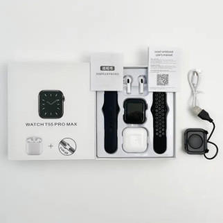 Смарт годинник T55 PRO MAX з двома ремінцями + бездротові навушники. - Інтернет-магазин спільних покупок ToGether