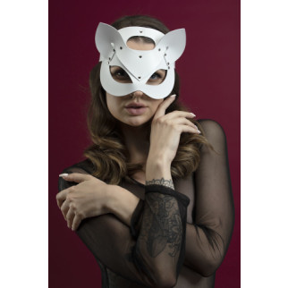 Маска кішечки Feral Feelings - Catwoman Mask, натуральна шкіра, біла - Інтернет-магазин спільних покупок ToGether
