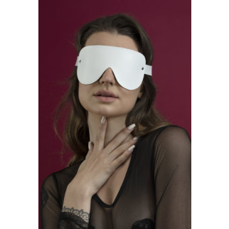 Маска на очі Feral Feelings - Blindfold Mask, натуральна шкіра, біла - Інтернет-магазин спільних покупок ToGether