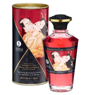 Розігрівальна олія Shunga Aphrodisiac Warming Oil – Sparkling Strawberry Wine (100 мл) без цукру - Інтернет-магазин спільних покупок ToGether