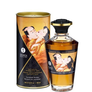 Розігрівальна олія Shunga Aphrodisiac Warming Oil – Caramel Kisses (100 мл) без цукру, смачна - Інтернет-магазин спільних покупок ToGether