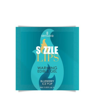 Пробник масажного гелю Sensuva — Sizzle Lips Blueberry Ice Pop (6 мл), без цукру, їстівний - Інтернет-магазин спільних покупок ToGether