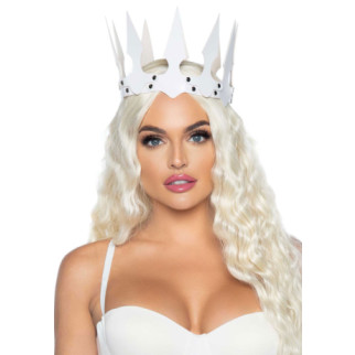 Корона Leg Avenue Faux leather spiked crown White - Інтернет-магазин спільних покупок ToGether