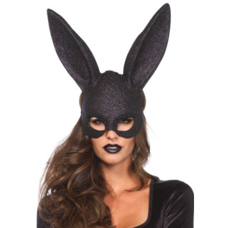 Блискуча маска кролика Leg Avenue Glitter masquerade rabbit mask Black - Інтернет-магазин спільних покупок ToGether