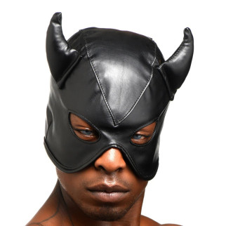 Маска з ріжками Dungeon Demon Bondage Mask, чорна - Інтернет-магазин спільних покупок ToGether
