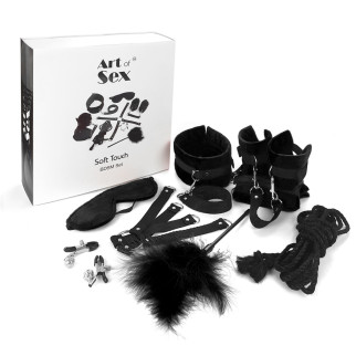 Набір БДСМ Art of Sex - Soft Touch BDSM Set, 9 предметів, Чорний - Інтернет-магазин спільних покупок ToGether