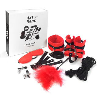 Набір БДСМ Art of Sex - Soft Touch BDSM Set, 9 предметів, Червоний - Інтернет-магазин спільних покупок ToGether