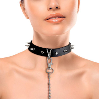 Нашийник з шипами та повідцем Art of Sex - Collar Spikes and Leash - Інтернет-магазин спільних покупок ToGether