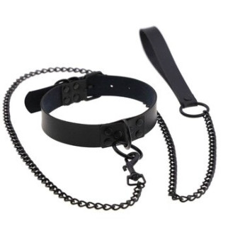 Нашийник з повідцем DS Fetish Collar with leash black - Інтернет-магазин спільних покупок ToGether