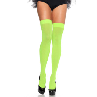 Щільні неонові панчохи Leg Avenue Nylon Thigh Highs Neon Green, one size - Інтернет-магазин спільних покупок ToGether