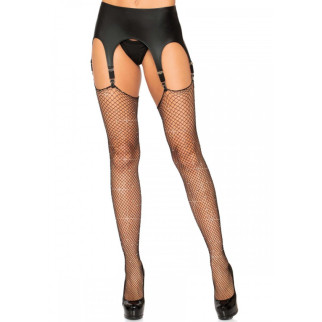 Панчохи в сіточку зі стразами чорні Leg Avenue Rhinestone fishnet stockings O/S - Інтернет-магазин спільних покупок ToGether