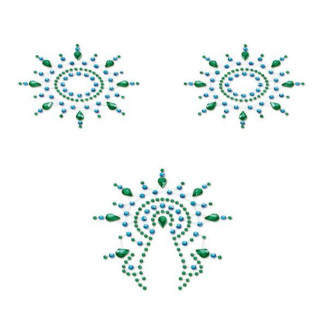 Пестіс з кристалів Petits Joujoux Gloria set of 3 - Green/Blue, прикраса на груди та вульву - Інтернет-магазин спільних покупок ToGether