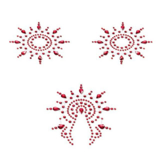 Пестіс з кристалів Petits Joujoux Gloria set of 3 - Red, прикраса на груди та вульву - Інтернет-магазин спільних покупок ToGether
