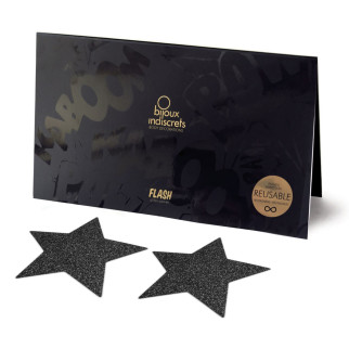 Пестіс - стикини Bijoux Indiscrets - Flash Star Black, наклейки на соски - Інтернет-магазин спільних покупок ToGether