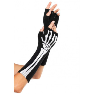 Рукавички без пальців Leg Avenue Skeleton Fingerless Gloves, чорні, O/S - Інтернет-магазин спільних покупок ToGether